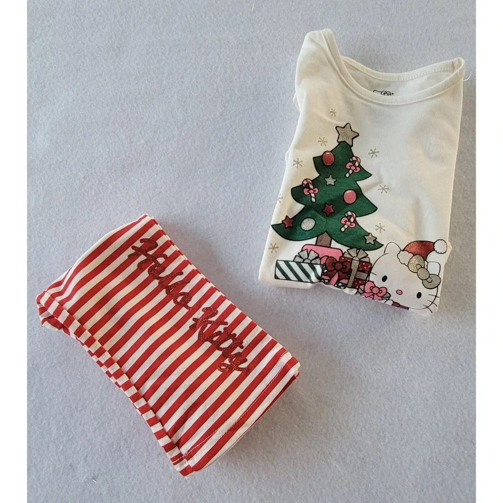 HELLO KITTY INFANT 2 PIECE SHIRT AND PANT CHRISTMAS SET Size 18 And 24‎ Months